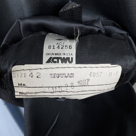 Evan Picone Blazer Men 42R Gray Blue Stripe Classic Career Wool VTG USA 80s‎ - Picture 8 of 16